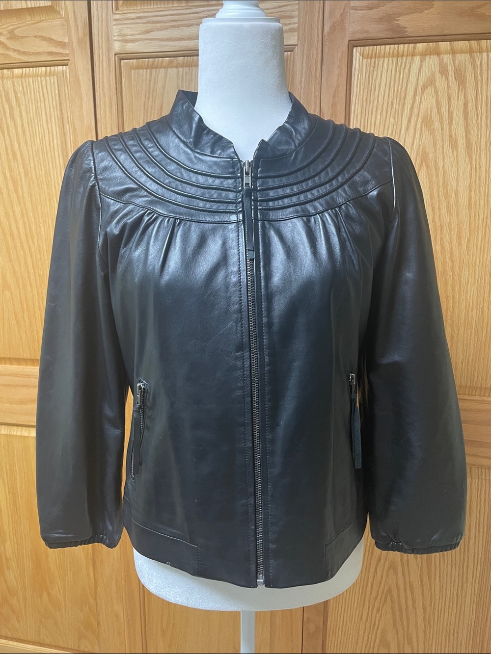 Aryn K Women’s Black Leather Jacket - Size Large